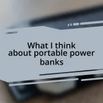 What I think about portable power banks